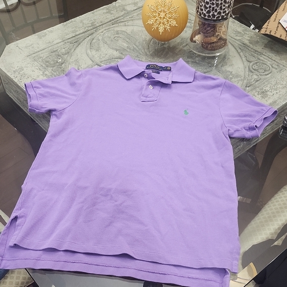 Polo Ralph Lauren Purple Polo Shirt with Green Logo S - Picture 2 of 9